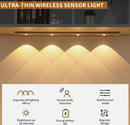 LED PIR Motion Sensor Cabinet Light with USB Rechargeable 40CM